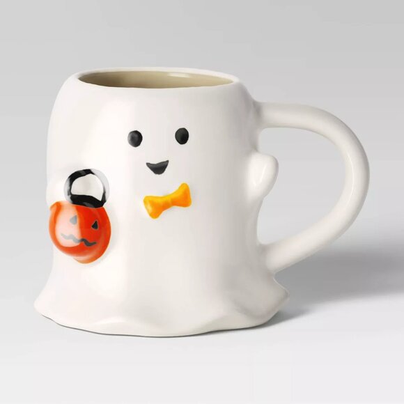 NWOT! HYDE AND EEK 3D Ghost Mug Stoneware Trick or Treat Halloween Figural 15 oz - Picture 2 of 11